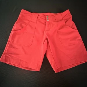 Jofit Womens Stretch Golf Shorts Size 2 Red Flat Front Active Casual Pockets - Picture 1 of 12