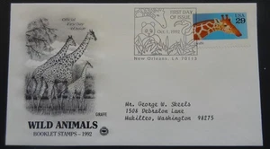 US Envelope, First Day Issue, Wild Animals - 29¢ Giraffe - (4095) - Picture 1 of 4