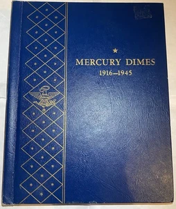 Whitman 1916-1945 Mercury Dimes Bookshelf 9413 Vintage Coin Album NO COINS - Picture 1 of 11
