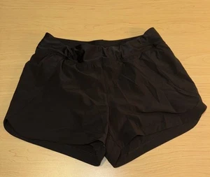 Pantalones cortos de natación Lands End forrados negros pantalones cortos de natación para correr para mujer talla 8” - Imagen 1 de 6