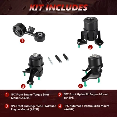 For 2002 2003 2004 2005 06 Toyota Camry 2.4L Engine Motor & Transmission Mounts - Image 1 of 4