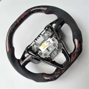 Red Flake Forged Carbon Fiber Steering Wheel For Mondeo Fusion Edge Galaxy 2013+ - Picture 1 of 7