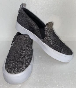 Adidas Metallic Sting Ray Slip On Leather Shoes Shiny Gray Men's Sz. 5.5 Wmns 7 - Picture 1 of 12