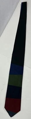 Gene Meyer New York  Mens Striped Multicolor Silk Tie 57x3.5 Handmade In Italy - Image 1 of 4