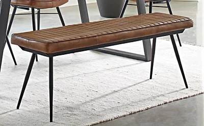 Misty Cushion Side Bench in Camel and Black Foto 1 de 2