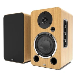 Bookshelf Speaker with Bluetooth, HDMI, Optical, RCA - AZATOM Equinox 2 M4 Oak - Picture 1 of 9
