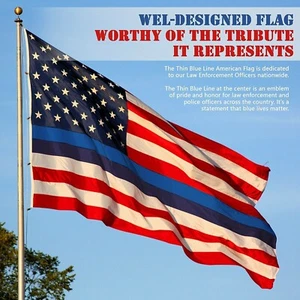 Red White & Blue Thin Blue Line USA Flag From American 3x5 ft Support Police TEX - Picture 1 of 1