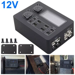 Durable 12V Power Distribution Box With USB Type-C LED Display For Car Boat RV - Picture 1 of 16