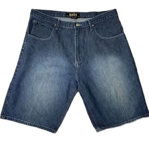 Herren Webs Jeans Shorts Y2K Hip Hop Baggie Loose Skater Medium Wash 40' - Bild 1 von 10