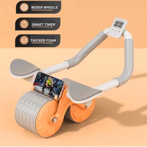 Automatic Rebound Abdominal Core Wheel Ab Roller Elbow Support Exercise Gym LCD - Picture 1 of 11
