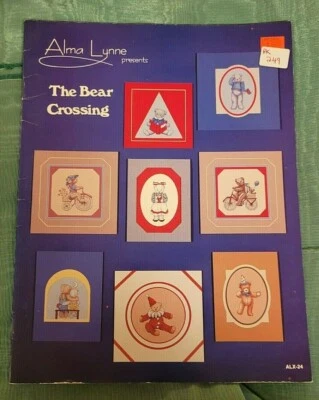 THE BEAR CROSSING BIKE CLOWN SCHOOL ANGEL CROSS STITCH PATTERN FREE SHIPPING - Image 1 of 2