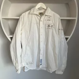 Men's LA MARTINA Polo Society White Casual Button Shirt Size XXL - Picture 1 of 11