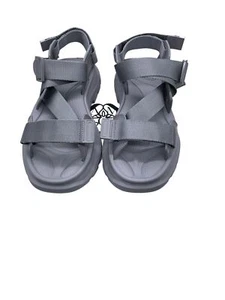 Alexander McQueen Mens Gray Strappy Leather Sport Slip On Sandals Size EU 45 New - Picture 1 of 3