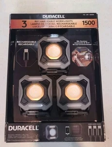 Duracell 3 Rechargeable Work Lights, 1500 Lumes, Magnetic Base, USB-C Cable ๐ - Picture 1 of 3