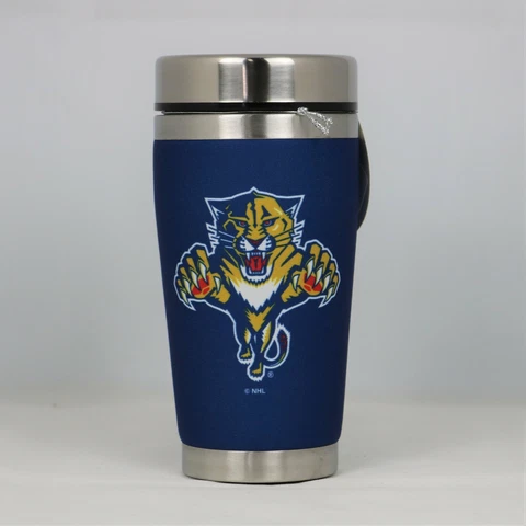 Florida Panthers Mugzie NHL Hockey Team Logo 16oz Travel Tumbler Coffee Mug Cup Cover