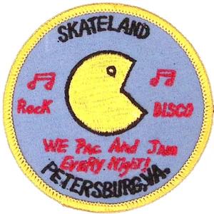 Parche bordado Skateland Petersburg VA años 80 coser Pac & Jam 3,5" - Imagen 1 de 2