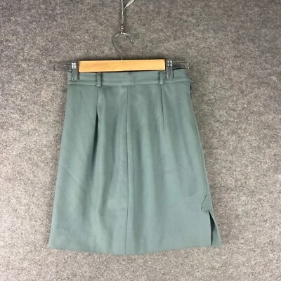 Falda Emporio Armani Mujer Talla UK 6 Verde Lana Lápiz Midi Plisado Detalle Forrada Foto 1 de 4