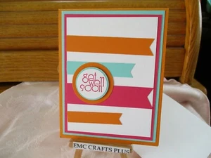 GET WELL SOON HANDMADE GREETING CARD emc#17 STAMPIN UP - Picture 1 of 2