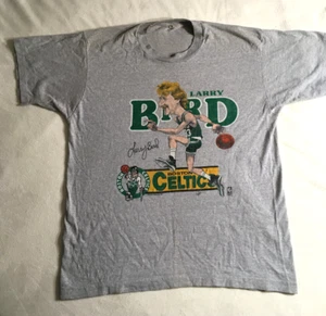 Vintage Boston Celtics Shirt Size Large Larry Bird Salem Sportswear Screen Stars - Picture 1 of 3