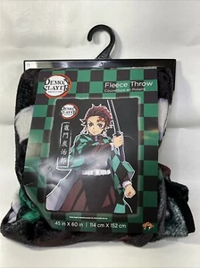 New Demon Slayer Kimetsu No Yaiba Tanjiro Throw Blanket 45” X 60” - Picture 1 of 13