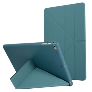 For iPad 5/6th 7/8th Air Pro 11 10.5" Origami Leather&Silicone Case Smart Cover - Picture 1 of 20