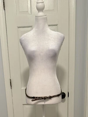 J. CREW WOMEN’S LEATHER CHAIN LEOPARD PRINTED SKINNY 1/2” BELT 34”-38” Size M - Image 1 of 4