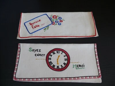 Pochette en lin écru pour ranger serviette de table Vendue à l'unité au choix - Photo 1/4