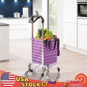 Folding Shopping Cart Grocery Trolley Laundry Stair Climbing Handcart 6/8 Wheels - Picture 1 of 14