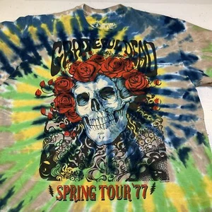LIQUID BLUE GRATEFUL DEAD SPRING TOUR '77 1977 SKULL TEE T SHIRT Mens M Tie Dye  - Picture 1 of 4