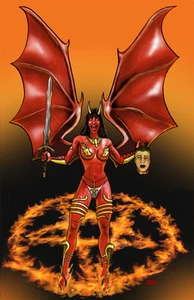 Purgatori Dämon Horror Fantasy Chaos Comics Kunst 11x17 Pinup Druck Dan DeMille - Bild 1 von 1