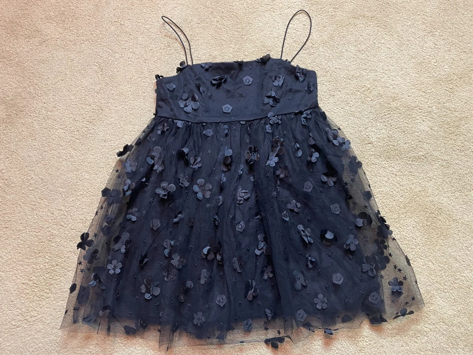 Trixxi Flower Petal Tutu Whimsigoth Cupcake Babydoll Mini Fairy Dress Black S - Image 1 of 4