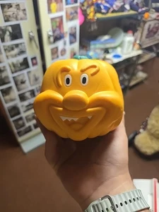 1 Russ Crazy Face JOL Mini Kürbis Halloween weicher Squish Schaumstoffball Vintage - Bild 1 von 4