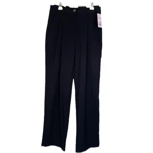 Neu mit Etikett Wild Fable schwarze Hose weites Bein Gr. 4 plissierte Eingrifftaschen vorne Retro-Look - Bild 1 von 15