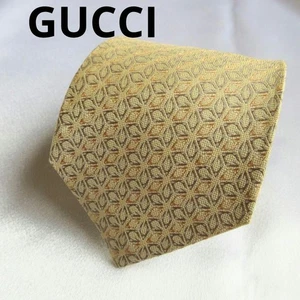 Gucci G Yellow Silk Tie 148cm Narrow Classic Excellent Condition Authentic - Picture 1 of 12