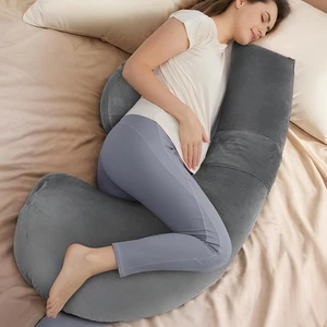 57 Inch J-Shaped Maternity Pillow for Pregnant Women, Full Body Pregnancy Pil... - Picture 1 of 7