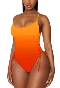 Viottiset Farbverlauf Orange Einteiler Badeanzug Bauchkontrolle Small Monokini - Bild 1 von 4