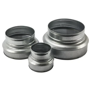 Reduzierstück 100 / 80 mm Lüftung verzinkt Stahl Rohr Adapter Abluft Wickelfalz - Bild 1 von 1