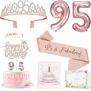Decoraciones de cumpleaños 95 para su mujer, incluye pastel de cumpleaños de 95 años... - Imagen 1 de 16