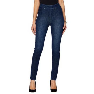 DG2 Diane Gilman Indigo Stretch Twill Knit Pull-on Skinny Jegging Legging S New - Image 1 of 4