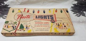 Vintage Fiesta Christmas Lights 25 Indoor Outdoor C-9 1/2 Lamps Original Box - Picture 1 of 6