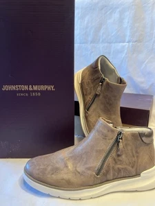 Johnston & Murphy EMERY SHOES 8.5 M Gray Washed Sheepskin ZIP BOOT Light Weight - Picture 1 of 12