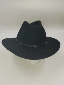 SOMBRERO OFICIAL VAQUERO NEGRO ESTILO WESTERN HARLEY DAVIDSON 100% LANA M MEDIANO - Imagen 1 de 6