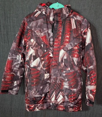 Spyder Insulated Jacket Boys 16 Black/Red/White, Ski Snowboard Removable Hood - Image 1 of 4