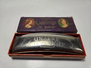 UNSERE LIEBLINGE M. HOHNER HARMONICA CURVED KEY C MODEL GERMANY - Picture 1 of 13