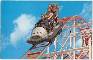 JET STAR Beach Boardwalk SANTA CRUZ, CA Roller Coaster 1960s Vintage Postcard - Picture 1 of 2