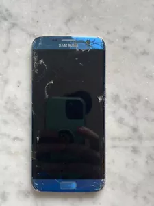 Samsung Galaxy S7 edge 32 GB Blue (T-Mobile) - Cracked Screen Still Operational - Picture 1 of 2