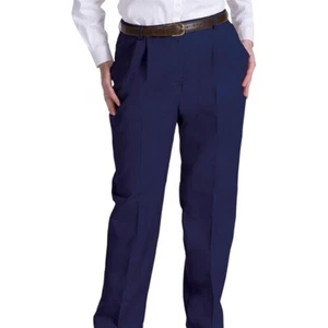 Edwards #8619 Woman's Navy Blue Chino Pleated Front Pants Size: 10 Unhemmed Leng - Picture 1 of 2