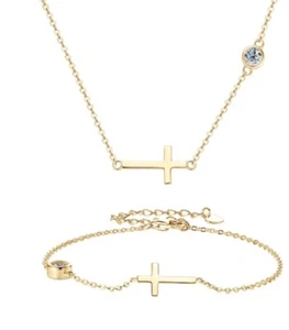 Damen Schmuck Set Moissanit Kristal 585 Gelbgold Plattiert,neu - Bild 1 von 9