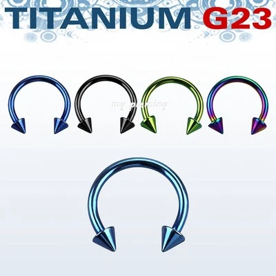 Labret de tabique circular con púas de titanio anodizado G23 16 g ~ 5/16", 3/8" Foto 1 de 2