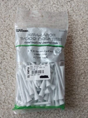 ¡NUEVO!-Camisetas de golf Wilson Xtra grandes de madera de 2 3/4" bolsa de 75 unidades-color blanco Foto 1 de 2